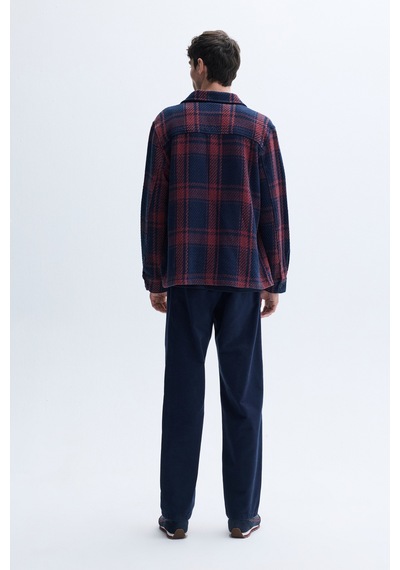 Mudo Erkek Erkek İndigo Comfort Fit Ekoseli Casual Ceket 1264145