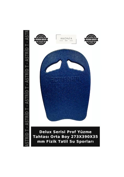 Delux Serisi Prof Yüzme Tahtası Orta Boy 273x390x35 Mm Fizik Tatil Su Sporları Mavi