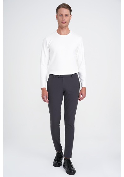 Efor Slim Fit Yan Cepli Düz Esnek Casual Antrasit Pantolon P 1144 Antrasit