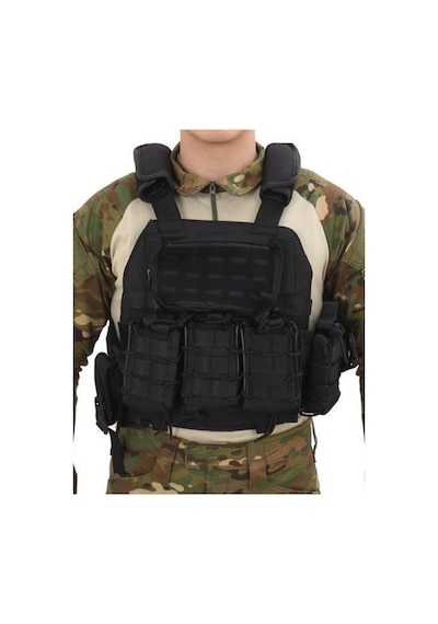 Single Sword Kasırga Tactical Balistik Plaka Takılabilen Açık Cepli Hücum Yeleği Siyah