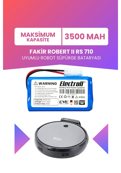 Fakir Robert Iı Rs 710 Uyumlu Batarya 3500mah Pil