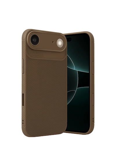 Apple Uyumlu iPhone 17 Air Kılıf Focus Carbon Silikon Kapak Kahverengi