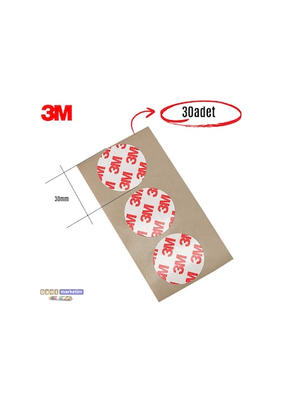 3m Gpt-020 Filmik Çift Taraflı Bant Özel Kesim 30mm 30adet