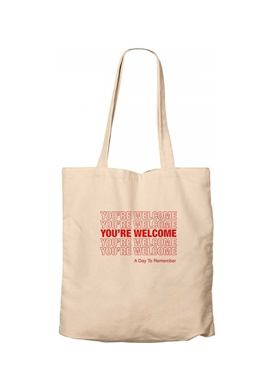 A Day Remember You Are Welcome Type Krem Kanvas Bez Çanta Krem