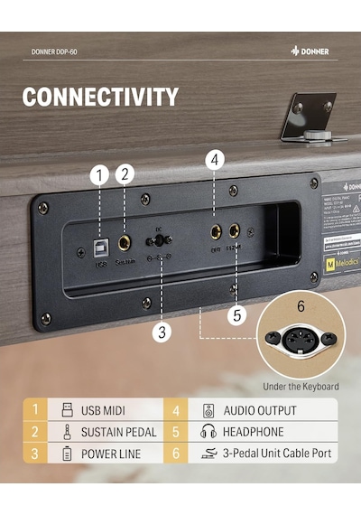 Donner Ddp-60 Dijital Piyano Gray Wood Grain