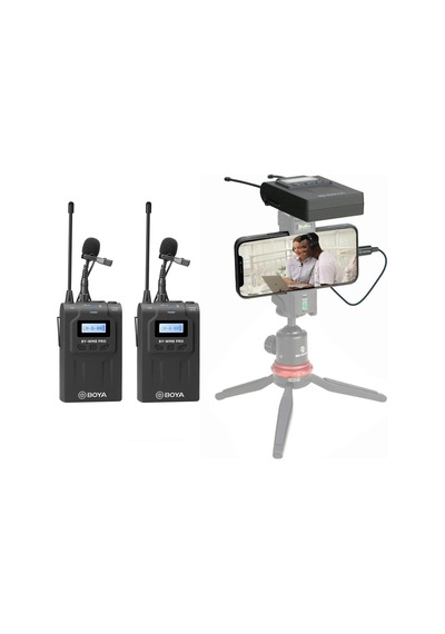 By-wm8 Pro-k2 Uhf Çift Kanallı Kablosuz Mikrofon Sistemi