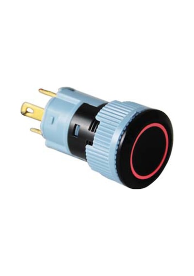 16mm Anahtar Ledli Plastik Seri Kalıcılı Beyaz - 12 Volt