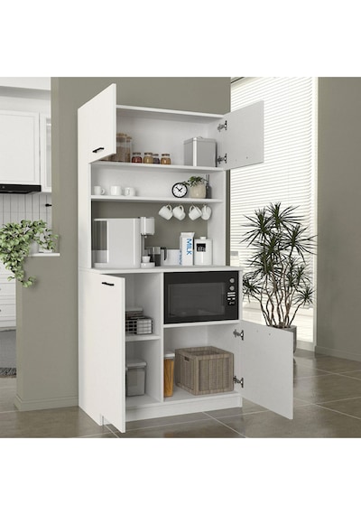 Lexa Çok Amaçlı Dolap-mikrodalga-erzak-airfryer-mutfak-kiler Dolabı-kahve Köşesi-beyaz-90 Cm Beyaz Lexa Çok Amaçlı Dolap-mikrodalga-erzak-airfryer-mutfak-kiler Dolabı-kahve Köşesi-beyaz-90 Cm Beyaz