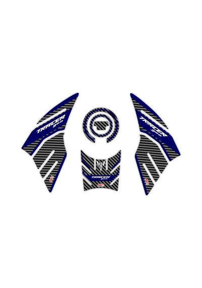 GP Kompozit Yamaha MT-09 Tracer 2015-2020 Uyumlu Tank Pad Seti Mavi-Karbon