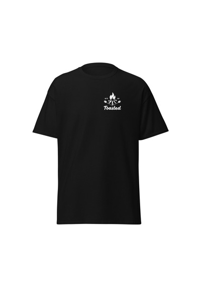 Wildstyle Toasted Kamp Ateşi Marshmallow Doğa Outdoor Baskılı Unisex Bisiklet Yaka Tişört Siyah