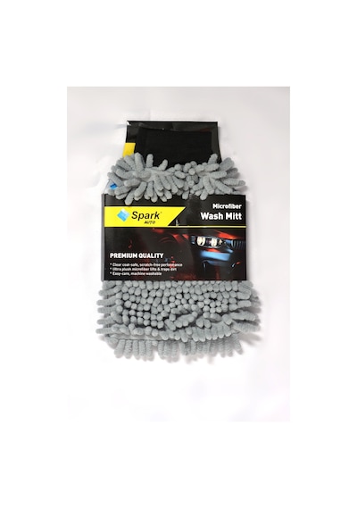 Spark 7050 Mikrofiber Şönil Oto Temizlik Ve Kurulama Eldiveni Gri 1 Adet