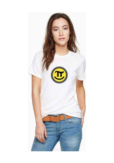 Pi Smile Baskılı Beyaz Kadın Tshirt