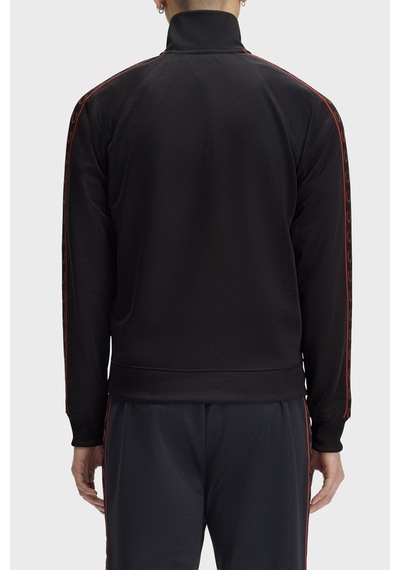 Fred Perry Kontrast Şeritli Dik Yaka Fermuarlı Sweat Erkek Sweat J5557 220 Siyah