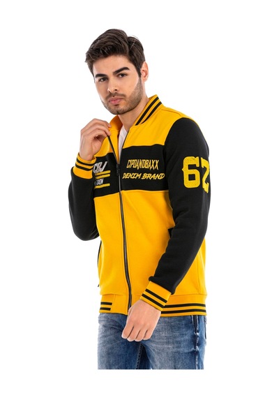 Cipo & Baxx Cl500 Erkek Kaşe Kolej Mont Slim Fit, Düğmeli, Kışlık Şık Tasarım Sarı