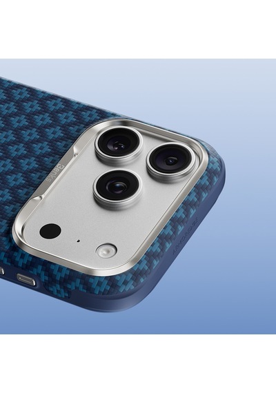 Apple Uyumlu iPhone 18 Pro Kılıf M-safeli Yükseltilmiş Çerçeveli Benks Armorgrid Armoredge X9 Kevlar Karbon Laciv Lacivert