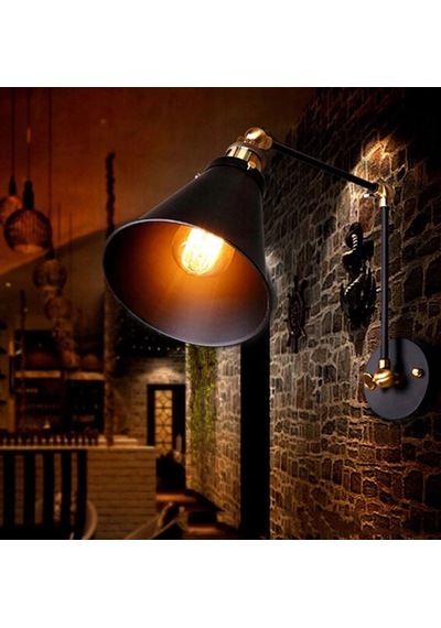 Mylights Retro Mafsalı Aplik Eskitme Altın - Siyah