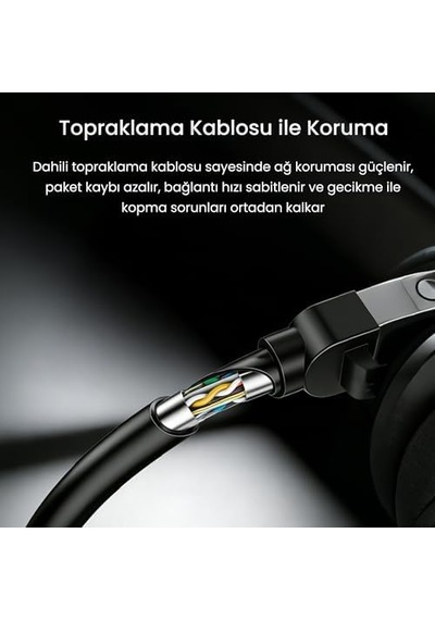 Cat6 1000mbps Gigabit Ftp Rj45 Ethernet Ağ Uzatma Kablosu 5 Metre