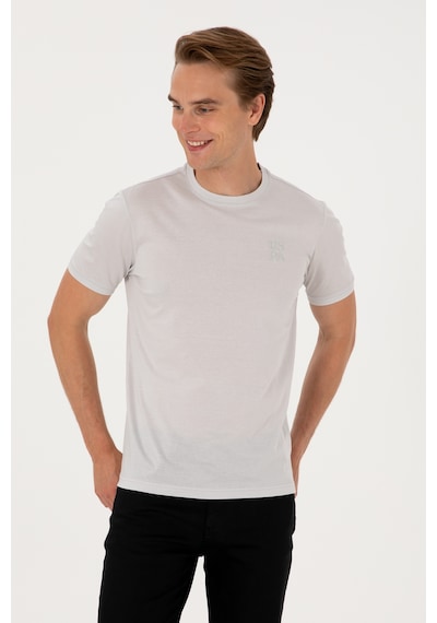 U.S. Polo Assn. Erkek Regular Fit Açık Gri Bisiklet Yaka Tişört 50300815-VR001