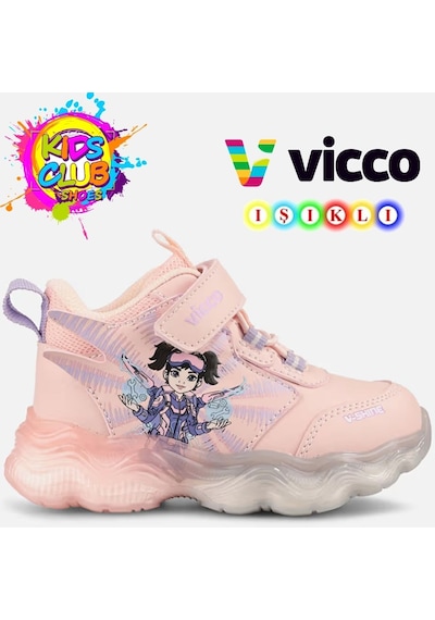 Vicco Pedri Işıklı Boğazlı Ortopedik Çocuk Spor Ayakkabı Pudra