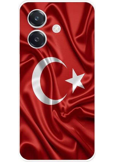 Oppo A3 Uyumlu Türk Bayrağı Baskılı Silikon Kılıf Renkli