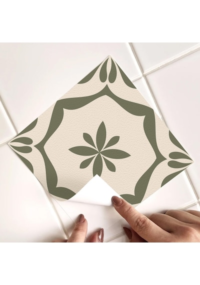 Fayans Çıkartması, 50 Adet X 15 Cm/6 İnç Zeytin Yeşili Kendinden Yapışkanlı Fayans Üzerine Yapışkan Yapışka Çok Renkli