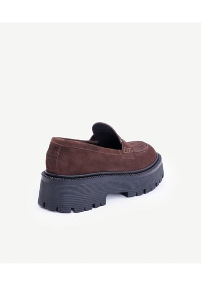 Yargıcı Yüksek Tabanlı Deri Loafer 25kkay4031x 208 Kahverengi