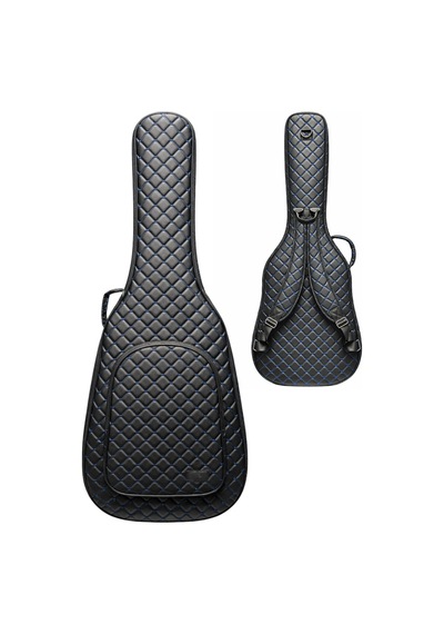 Siyah Profesyonel Gigbag Klasik Gitar Kılıfı-çantası-mavi Kapitoneli Suni Deri
