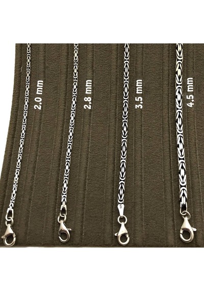Takı Dükkanı 925 Ayar Gümüş Erkek Bileklik Kare Kral Model 2.4mm Genişlik 20cm Uzunluk msb02