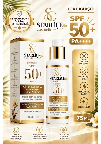 Starliçe Leke Karşıtı Nemlendirici ve Koruyucu Güneş Kremi SPF50+ 75 ML