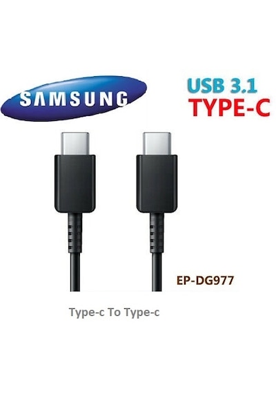 Samsung Uyumlu Note 10 / S10 Type-c To Type-c Şarj Ve Data Kablosu Ep-dg977 Senalstore - Jack Black Siyah