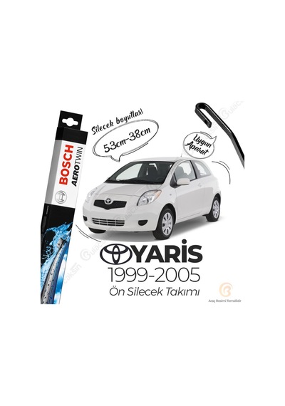 Toyota Uyumlu Yaris Muz Silecek Takımı 1999-2005 Bosch Aerotwin N11.4393
