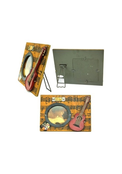 Dekoratif Metal Çerçeve Gitar Dekorlu