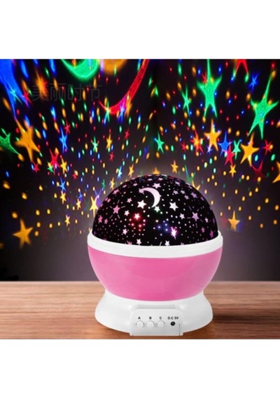 Chermik Pembe Dönen Projeksiyon Gece Lambası Star Master Ay Yıldız Duvar Led Diğer