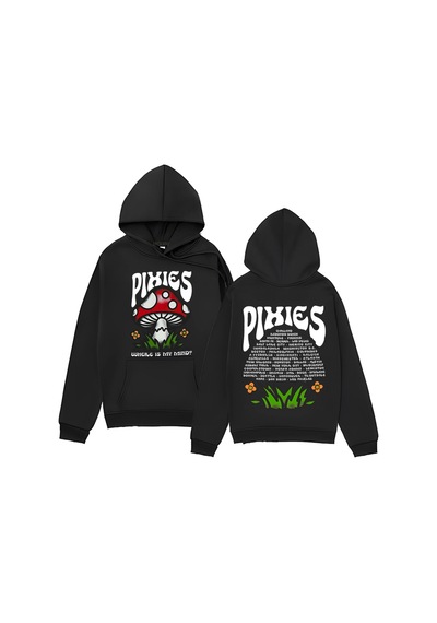 Tarzsokak Siyah Unisex Vintage Rahat Hoodie Pihoodie Zihin Shroom Yönlü Giyim Y2k High Street
