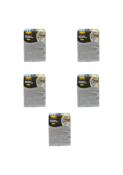 Miss Clean Mikrofiber Kareli Yüzey Cam Temizlik Bezi 50x70 Cm Süper Emici - 320 Gr. - Gri - 5 Adet Gri