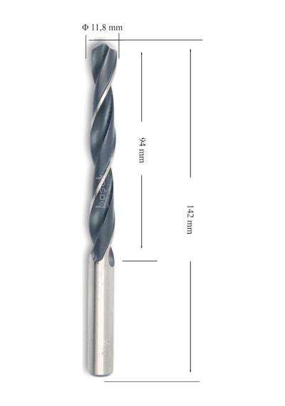 MTE 11,8 mm Haddeli Metal Matkap Ucu HSS DIN 338