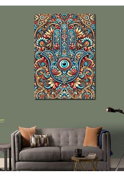 Kanvas Tablo Nazar Boncuğu Deseni 100cmx140cm