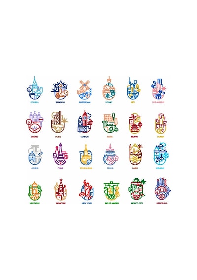 Başkentler Sticker Set 5 24 Parça Telefon, Tablet, Defter, Laptop Sticker