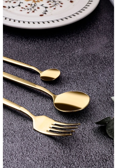 Weyne Mango Kitchen Victoria Gold Çelik Paslanmaz 6 Kişilik 36 Parça Çatal Kaşık Bıçak Takımı 18/10 304 Inox