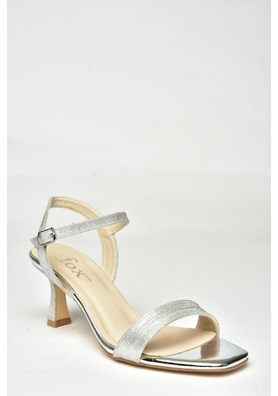 Fox Shoes U569519914 Gümüş Sim Topuklu Kadın Ayakakbı Gümüş