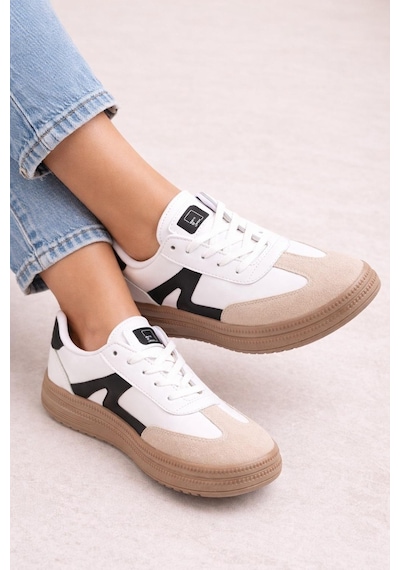 Unisex Rahat Taban Bağcıklı Sneaker Ayakkabı Beyaz