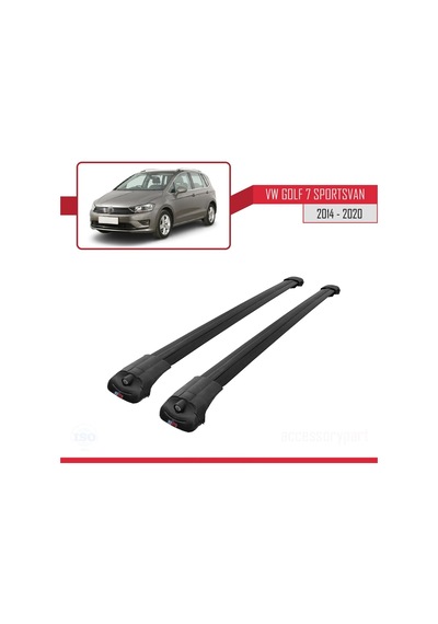Volkswagen Golf 7 Sportsvan 2014-2020 Arası İle Uyumlu Ace-1 Ara Atkı Tavan Barı Siyah