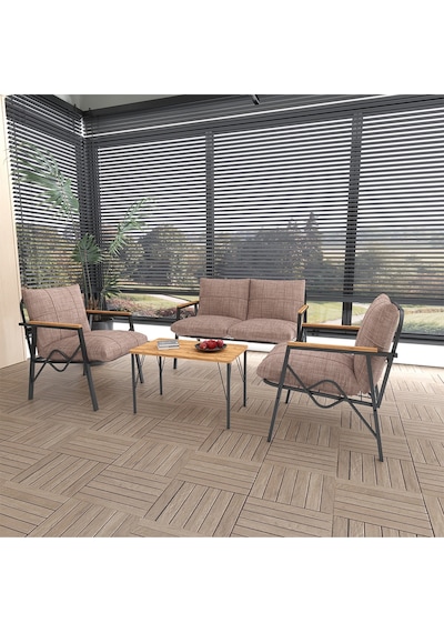 Doruk Home Balkon, Bahçe, Cafe, Metal Koltuk Takımı, Bahçe Takımı , Çay Seti, 2 1 1 Orta Sehpalı Cappuccino Doruk Home Balkon, Bahçe, Cafe, Metal Koltuk Takımı, Bahçe Takımı , Çay Seti, 2 1 1 Orta Sehpalı Cappuccino