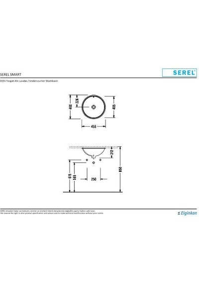 Serel Smart Tezgah Altı Dairesel Lavabo 0591Dss110H