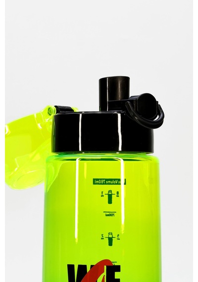 Su Matarası Tritan Geniş Ağız Su Şişesi Grafiti Spor Matarası Suluğu Bpasız 800 Ml Yeşil 0104