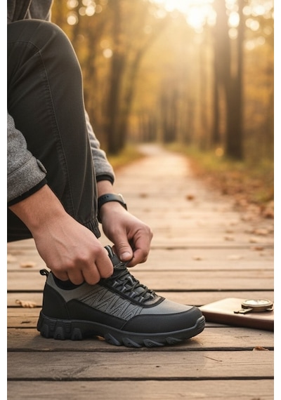 Enoch Erkek Su Geçirmez Outdoor Trekking Ve Doğa Yürüyüş Ayakkabısı Füme