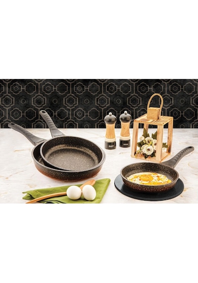 Özlife Rente Döküm Granit 3 Lü Omlet Yumurta Tava Seti