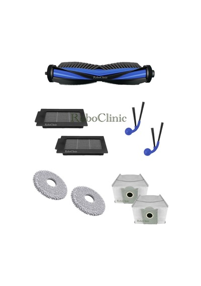 Ecovacs Deebot T30c Robot Süpürge Uyumlu Yedek Parça Toz Torba, Fırça, Filtre, Mop -9 Parça