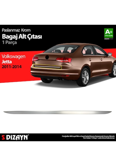 S-Dizayn Vw Jetta Krom Bagaj Alt Çıta 2011-2014 N11.4523