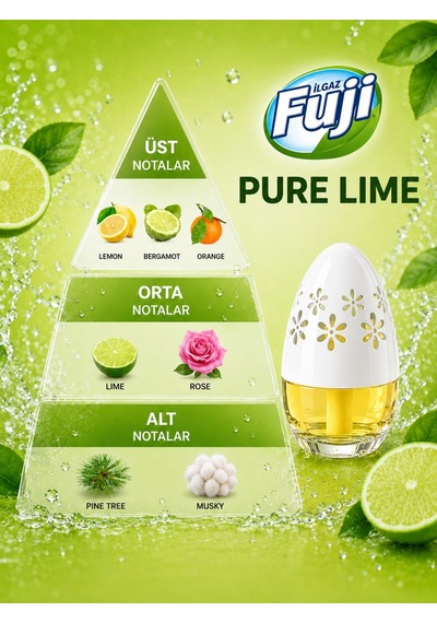 Ilgaz Fuji Limon Kokulu Araç, Wc, Oda Ve Ortam Kokusu 100 Ml Pure Lime Kalıcı Kavanoz Koku